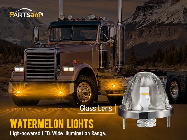 Partsam Glass LED Watermelon Lights Clear Lens LED Side Marker Lights