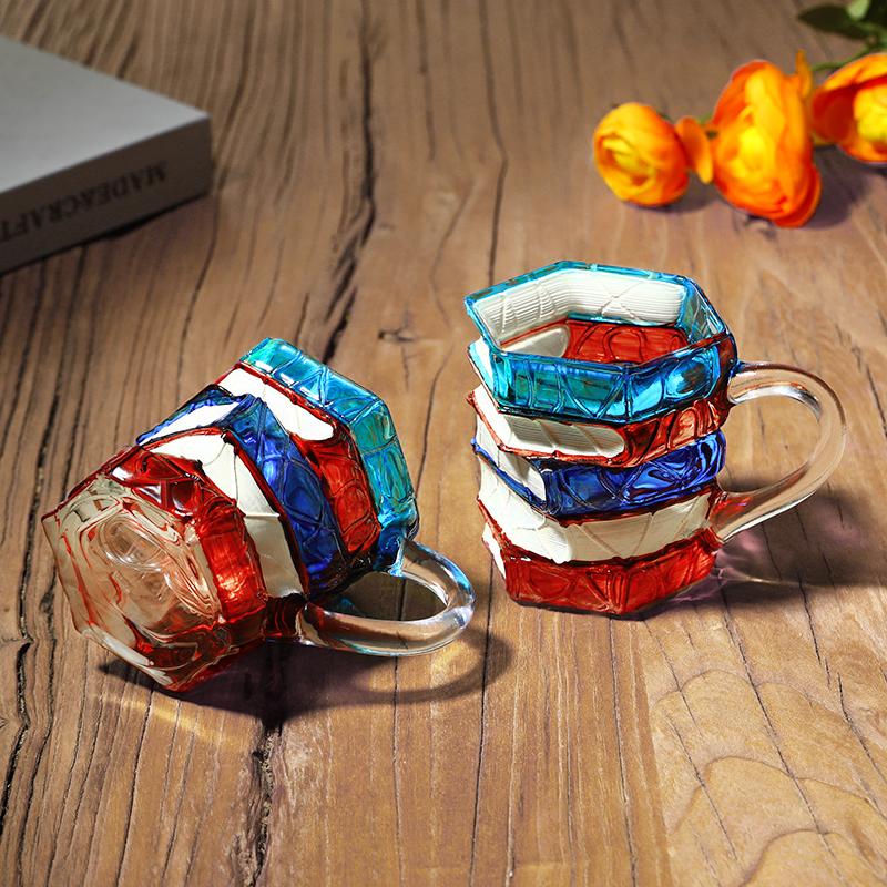 Ceramic Innovative 3D Painting Book Mug Unique Stacked Coffee Cup Perfect Gift for Literature Lovers Creative Colorful Book Gift Ideal for Christmas