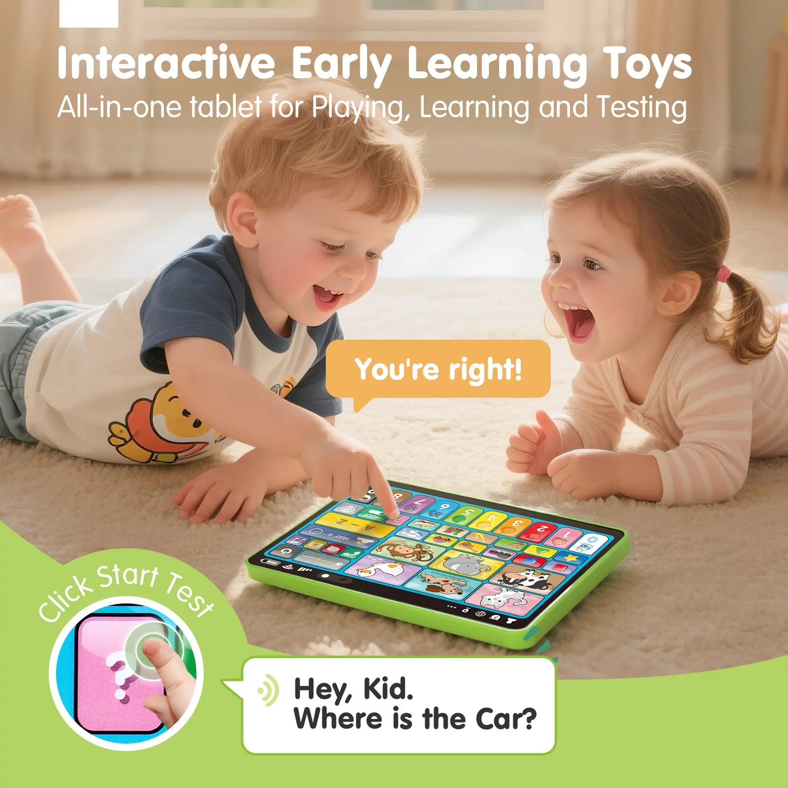 5-Language Learning Tablet for Toddlers 1-3 – New Version Educational Toy with Sounds & Speech Therapy – Early Development Easter Gifts for Boys, Girls, Baby, Toddler, Ages 1 2 3