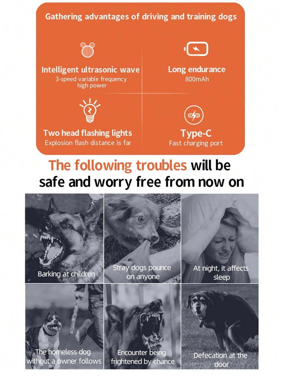 🐶Ultrasonic Dog Bark Deterrent Device – Humane & Effective Dog Repeller