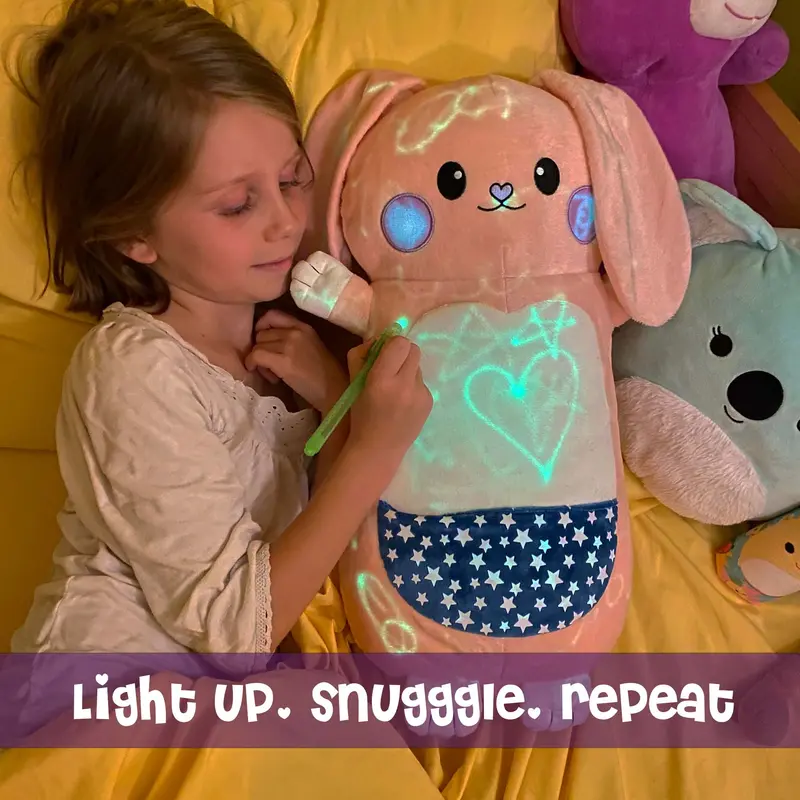Bear Glow-in-The-Dark Plush with Light Pen, Soft & Cuddly Plush Toy for Kids, Draw with Light and Create Magical Glow Artwork