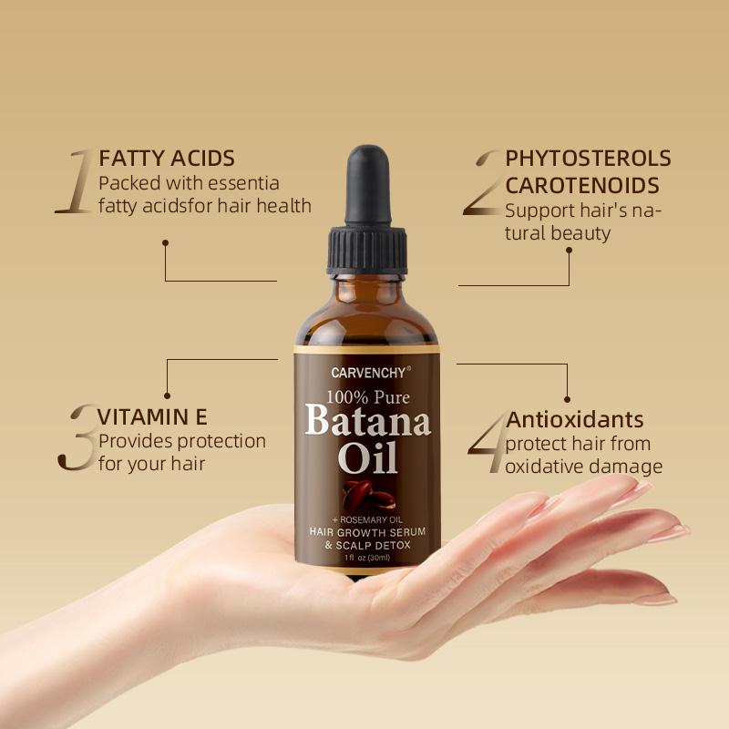 Batana Oil,Strong & Healthy Hair, Make Hair Longer Fuller Thicker, Organic Batana Oil with Rosemary,Organic Rosemary Oil Vitamin E Nourish Scalp,for All Hair Types,