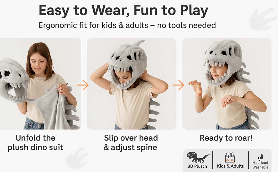 3D Plush Realistic Dino Outfit