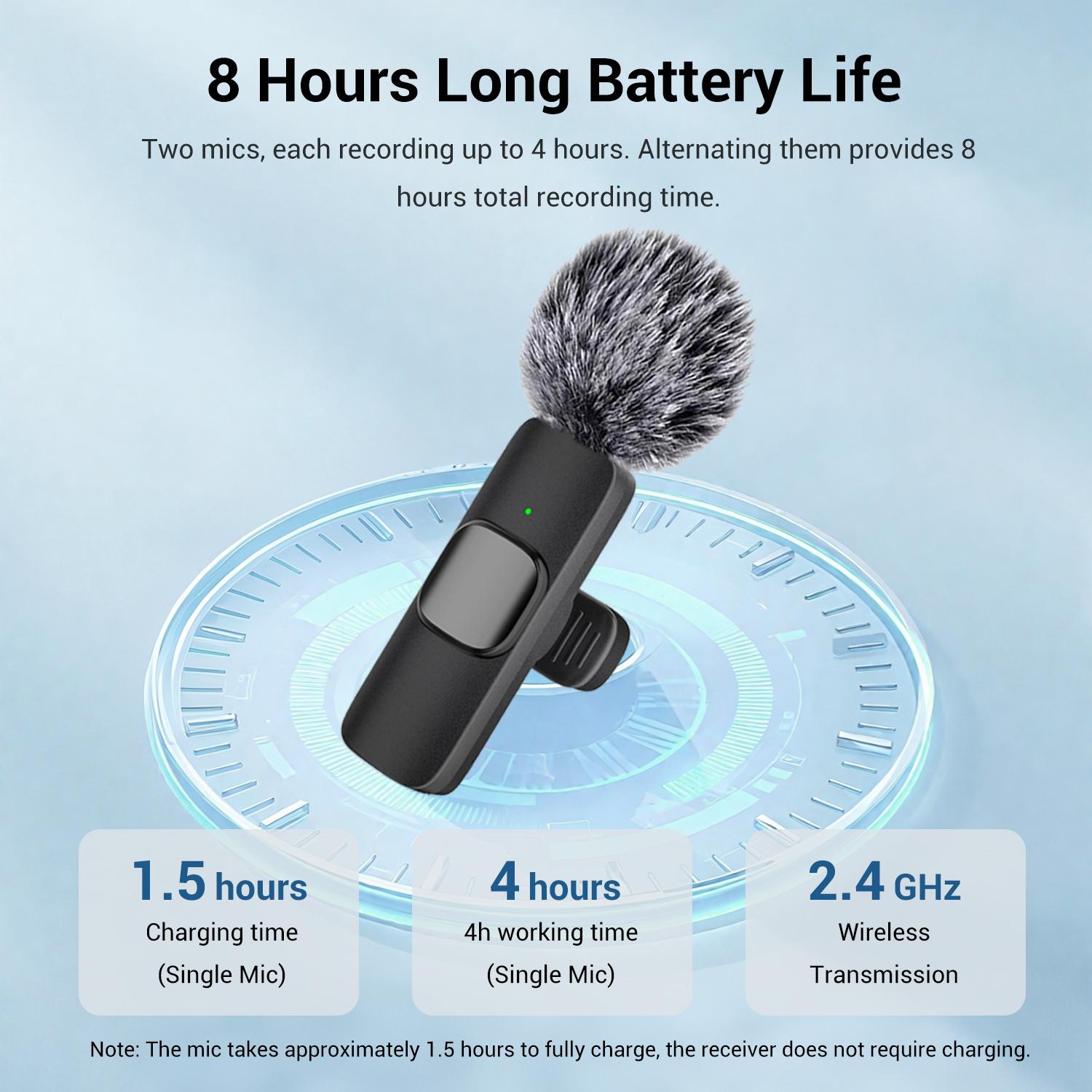 Wireless Mini Lavalier Microphone for iPhone, iPad & Android, Noise-Cancelling Plug & Play Lapel Mic for Lightning, USB-Rechargeable Microphone for Short-Video Platforms, Vlogs & Live Streaming, Live Streaming Equipment