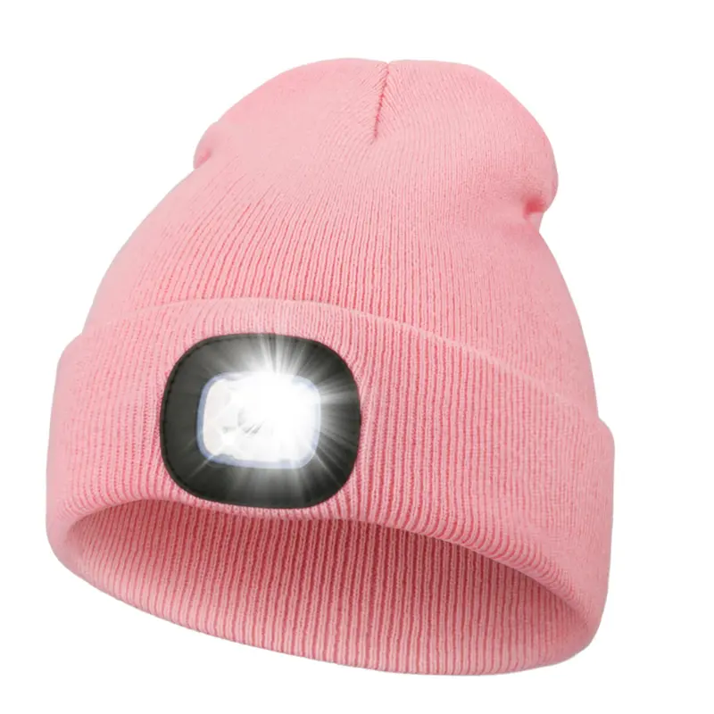 Unisex Hat with Light, USB Rechargeable Hands Free Headlamp LED Beanie, Winter Gifts for Men Dad Father Husband Him