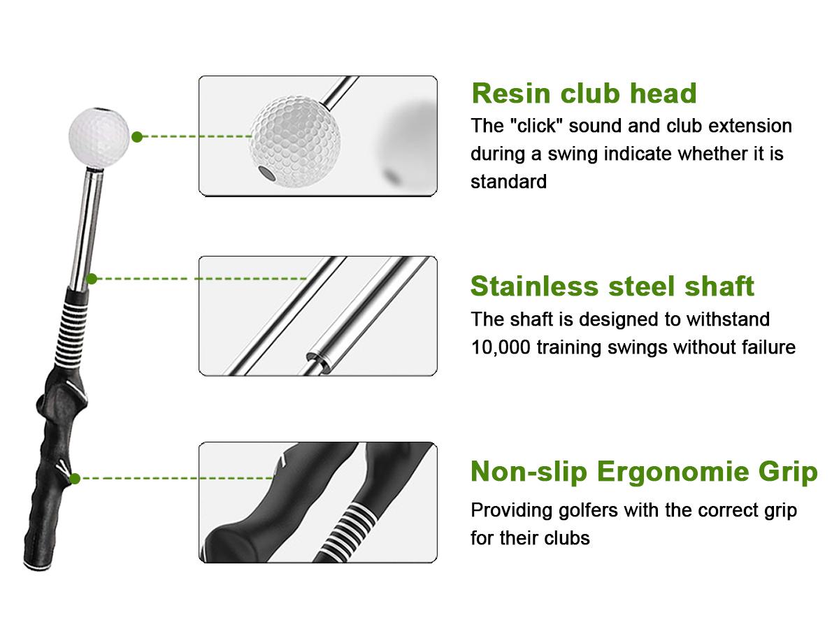 Arttodo Retractable Golf Swing Training Aid, Telescopic club, Click Sound Stick Trainer, Golf Warm Up, Grip Trainer, Strength, Tempo Training Aids, Golf Gift Arttodo Retractable Golf Swing Training Aid, Telescopic club, Click Sound Stick Trainer, Golf Warm Up, Grip Trainer, Strength, Tempo Training Aids, Golf Gift