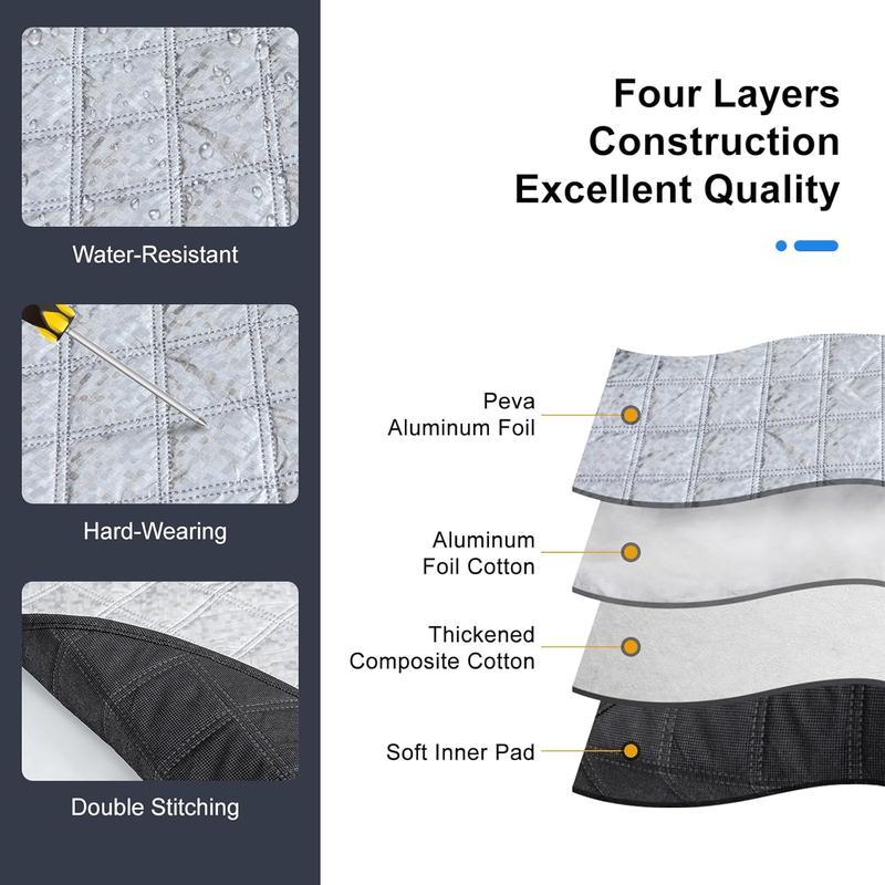 Car Windshield Snow Cover Sun Shade Winter Dust Rain Ice Frost Guard Protector - Durable Design for Winter Weather Protection & Summer sunshade
