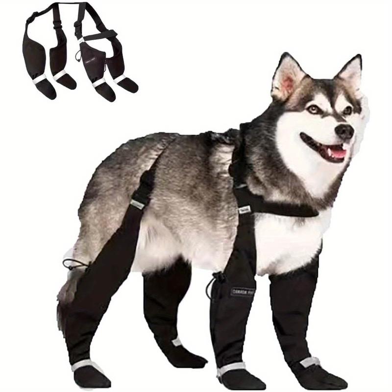 Waterproof Anti-Slip Dog Suspender Boots with Adjustable Straps & Buckles Winter Warmth Snow Ice Protection Secure Fit for Safe Winter Adventures Cold Weather Protection Snug Fit Design Weatherresistant Material Sturdy Construction - Paws
