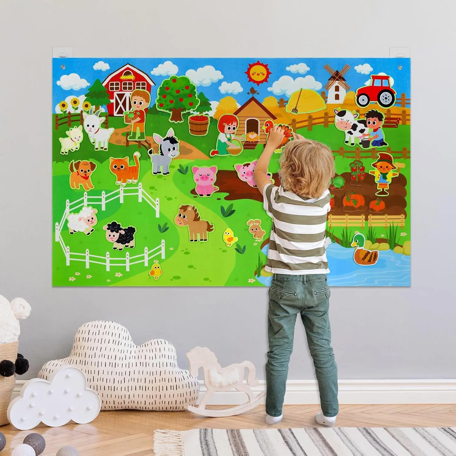 Farm Animal Felt Story Board Set, Sensory Activity Board, 