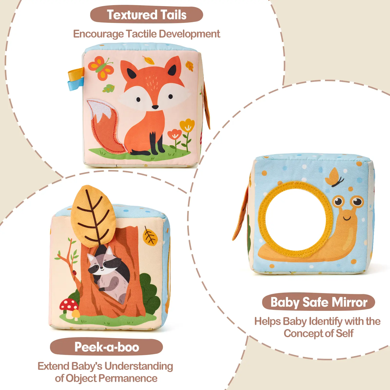 Baby Tissue Box Toy-Stuffers 6-18 Months Old Sensory Pulling Play Scarf Toy Montessori Toys Must Haves Valentines Day Baby Gifts Easter Basket Stuffers Creative Magnetic Blocks Math Learning Blocks
