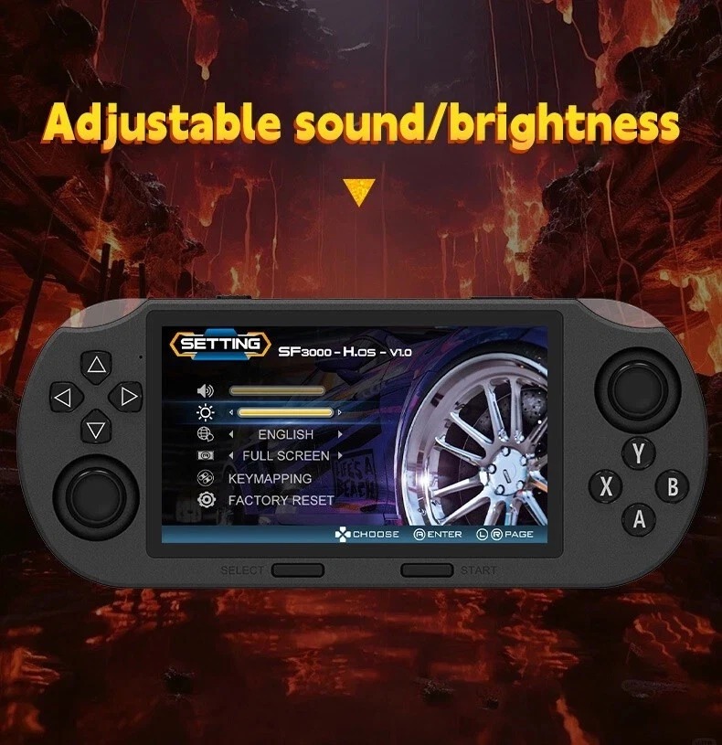 SF3000 Retro Handheld Game Console with 4.5 Inch IPS Screen 3000mAh Battery & 16GB TF Card for Boys Gift Gaming & accessories  game Cables cool gadgets boys Box Compact game console retro game consoles gamer gifts for him portable retro game console
