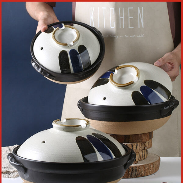 Japanese Hand-Painted Casserole Dishes Pot