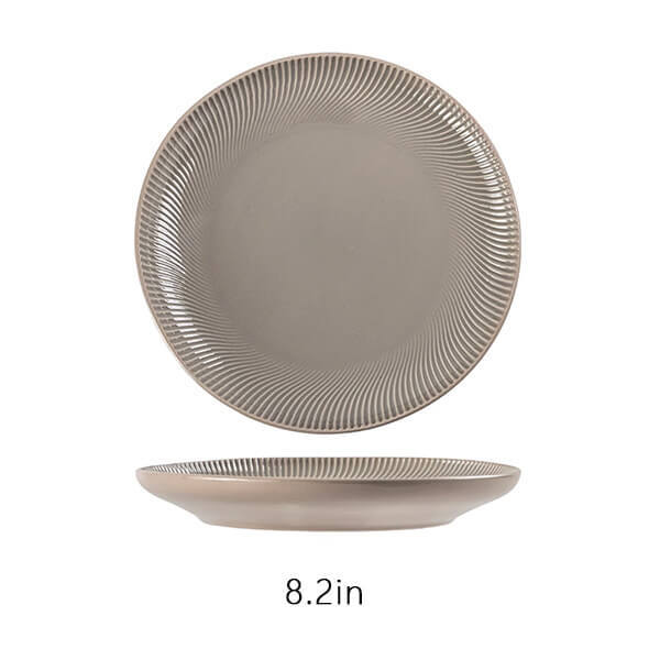 Japanese-Inspired Ceramic Plate - Elegant 8.2-Inch Dining Upgrade