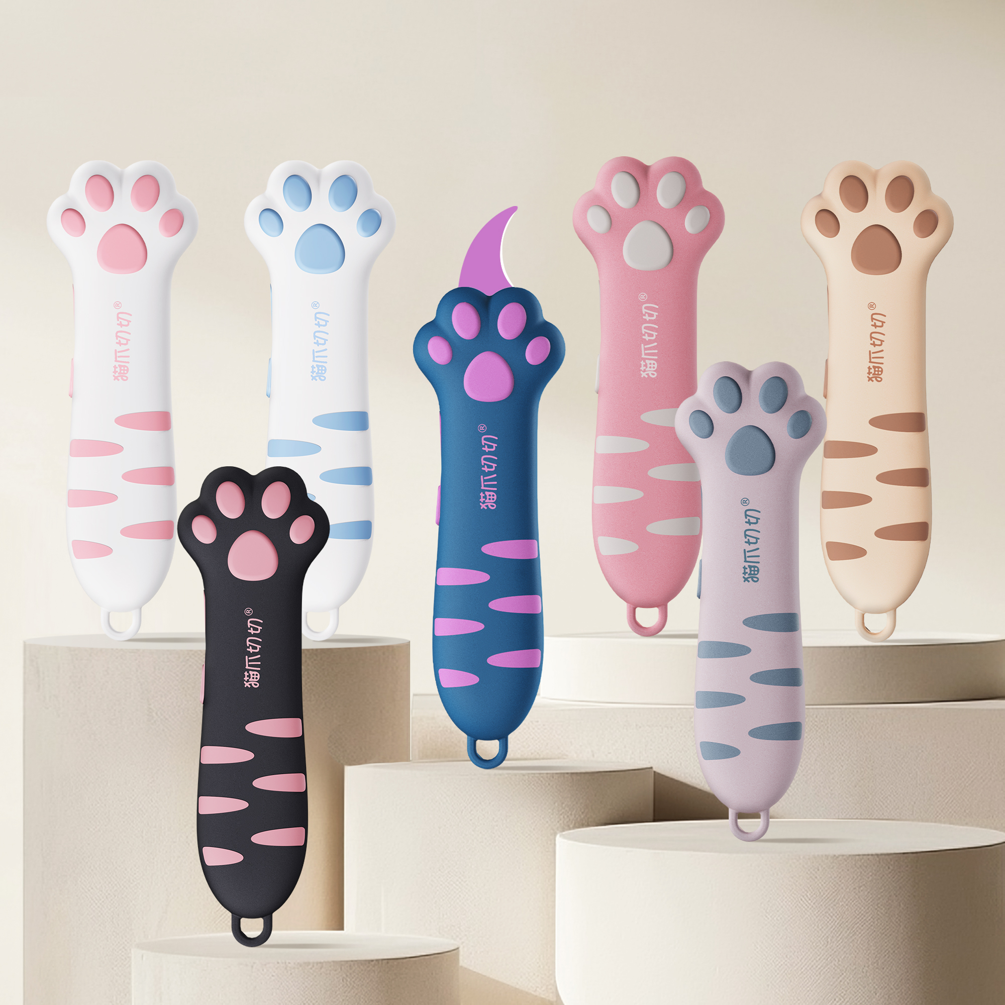 MEOWKIT Retractable Cat Paw Box Cutter – Safe One-Button Slide