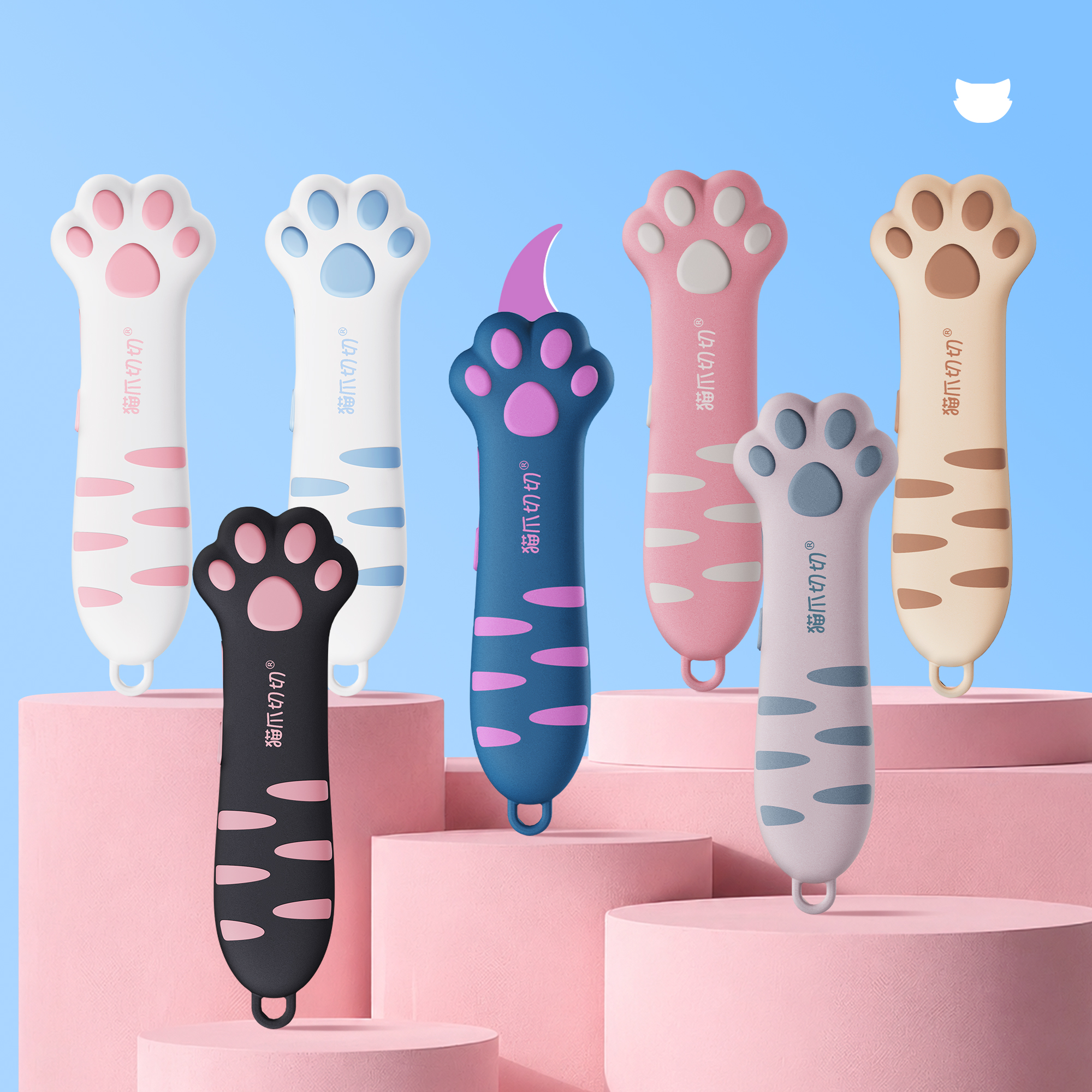 MEOWKIT Retractable Cat Paw Box Cutter – Safe One-Button Slide