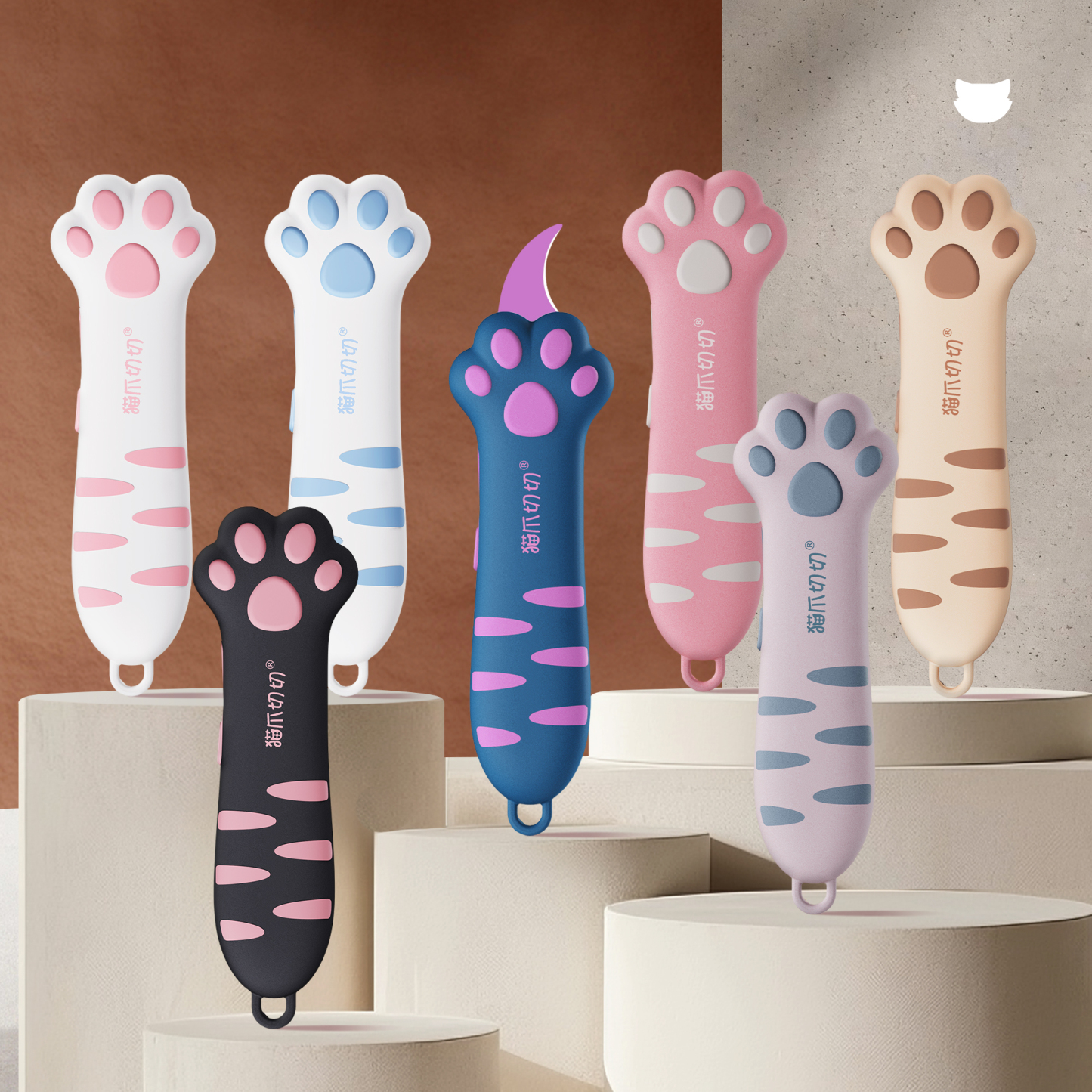 MEOWKIT Retractable Cat Paw Box Cutter – Safe One-Button Slide