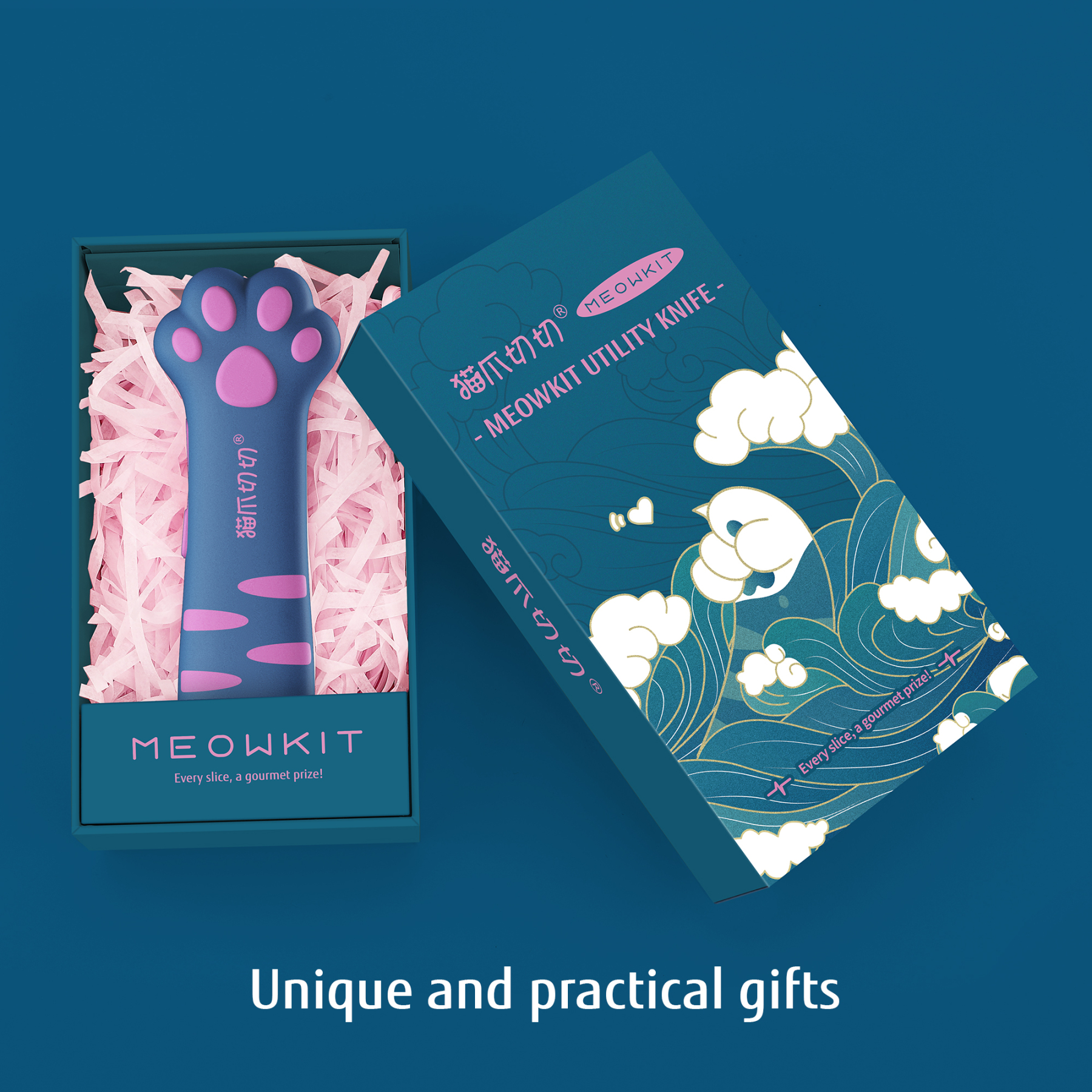 Meowkit Cute Cat Claw Box Cutter - Heart Sea Limited Edition