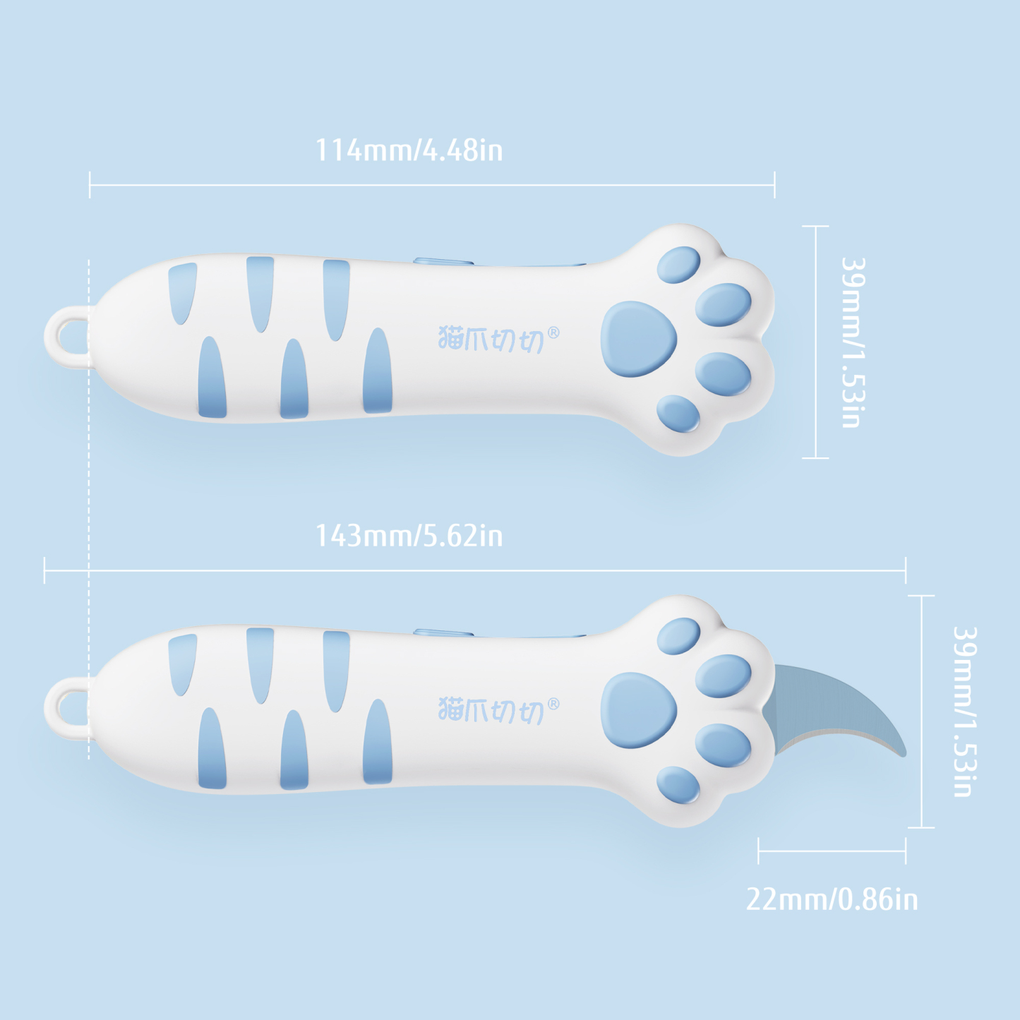 Meowkit Cute Cat Claw Box Cutter – Sky Blue