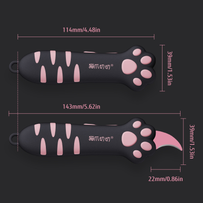 Meowkit Cute Cat Claw Box Cutter – Black & Pink