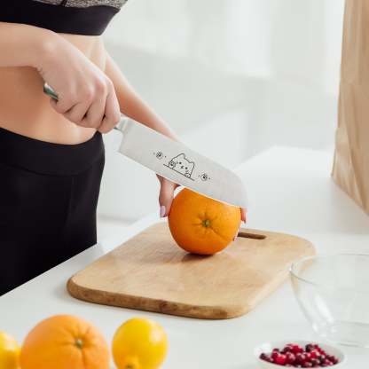 Meowkit 2-Piece Kitchen Knife Set with Cute Cat Etching Design-Meowkit 