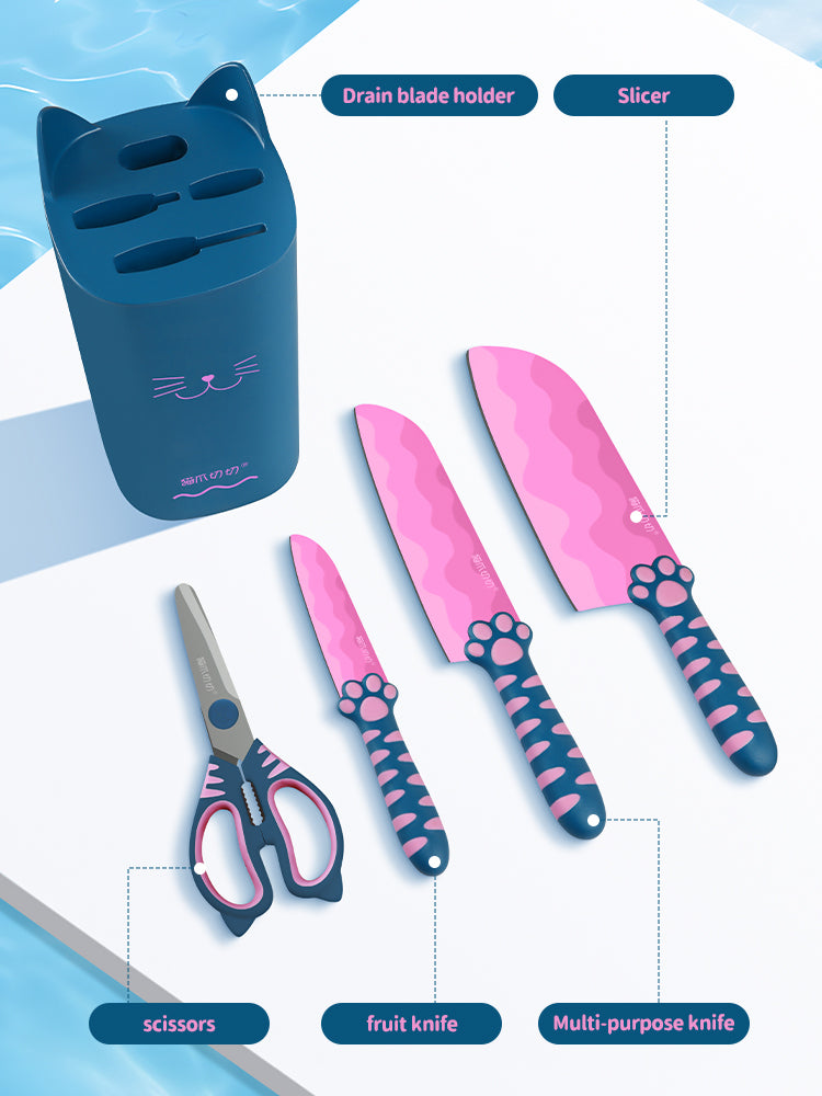 Meowkit Five-piece knife set - Heart Sea Limited
