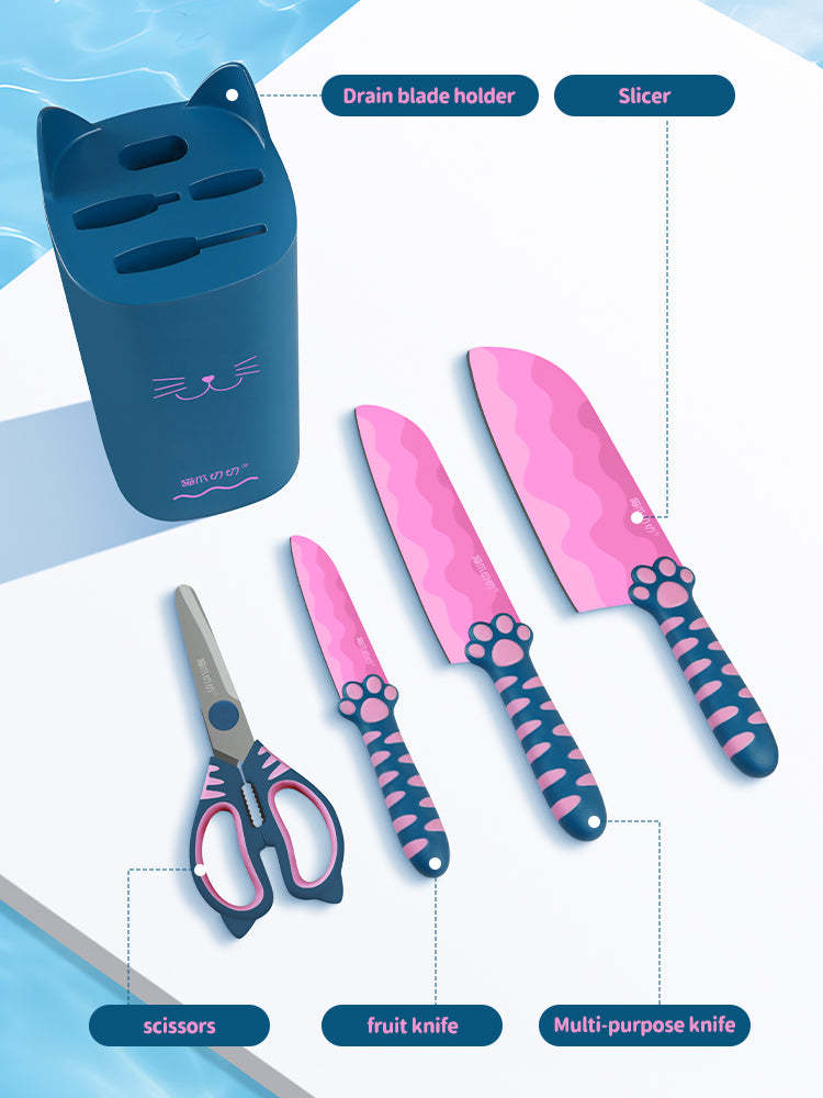 Meowkit Five-piece knife set - Heart Sea Limited