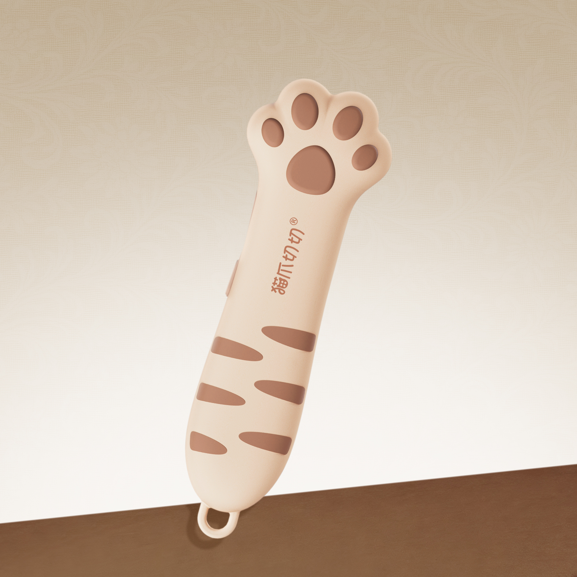 MEOWKIT Retractable Cat Claw Box Cutter – Safe One-Button Slide (Mocha Brown)