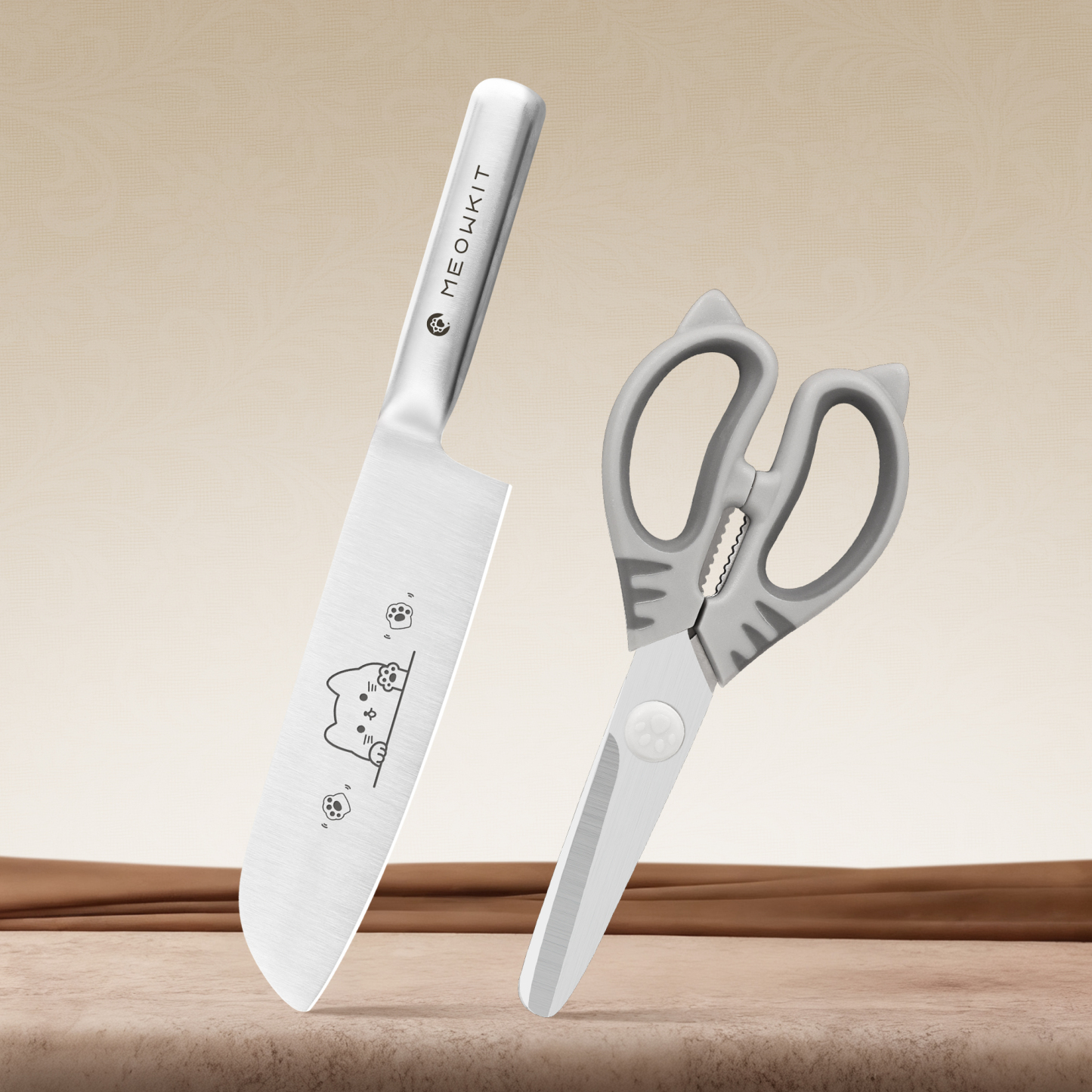 MEOWKIT 2-Piece Knife & Scissors Set – Multi-Purpose Kitchen Tools