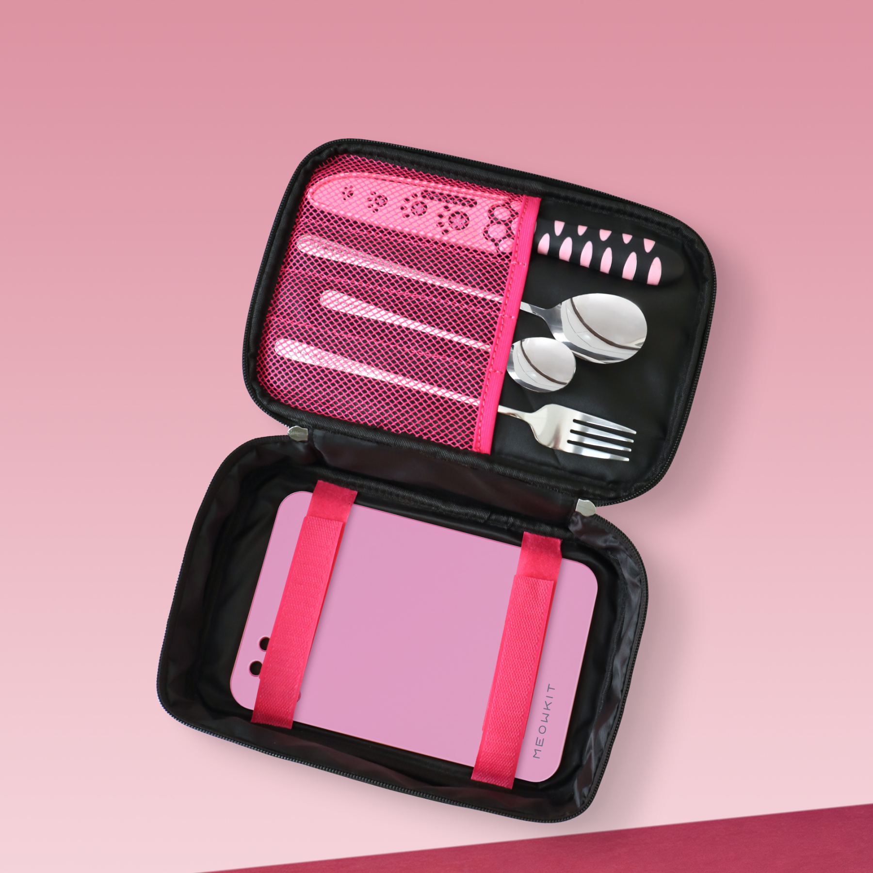 Meowkit 6-Piece Outdoor Tableware Set – Portable Picnic Utensils for Travel & Camping