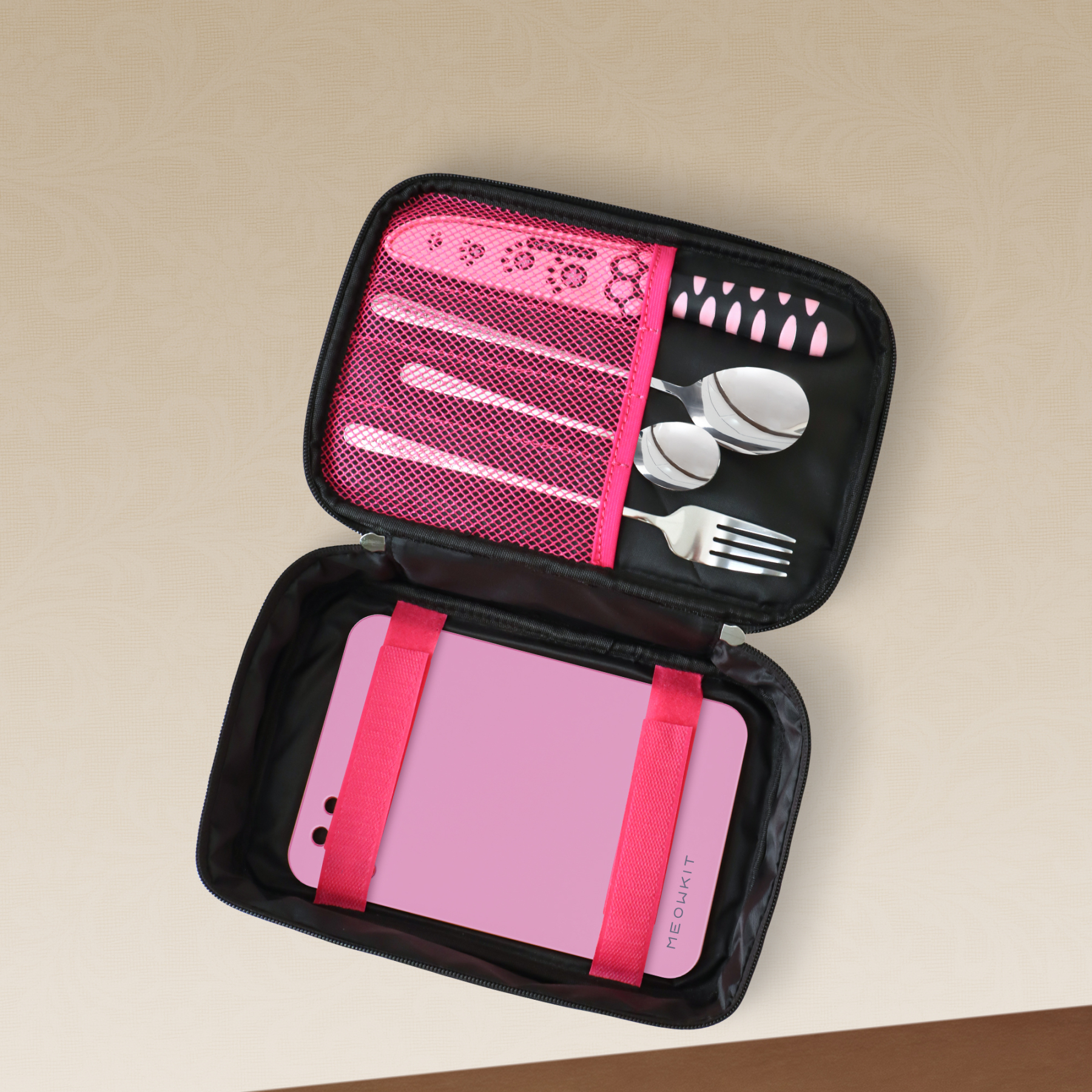 Meowkit 6-Piece Outdoor Tableware Set – Portable Picnic Utensils for Travel & Camping