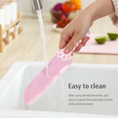 Meowkit Pink 3PCS Kitchen Knife Set Non-stick Coating Blade-Meowkit 