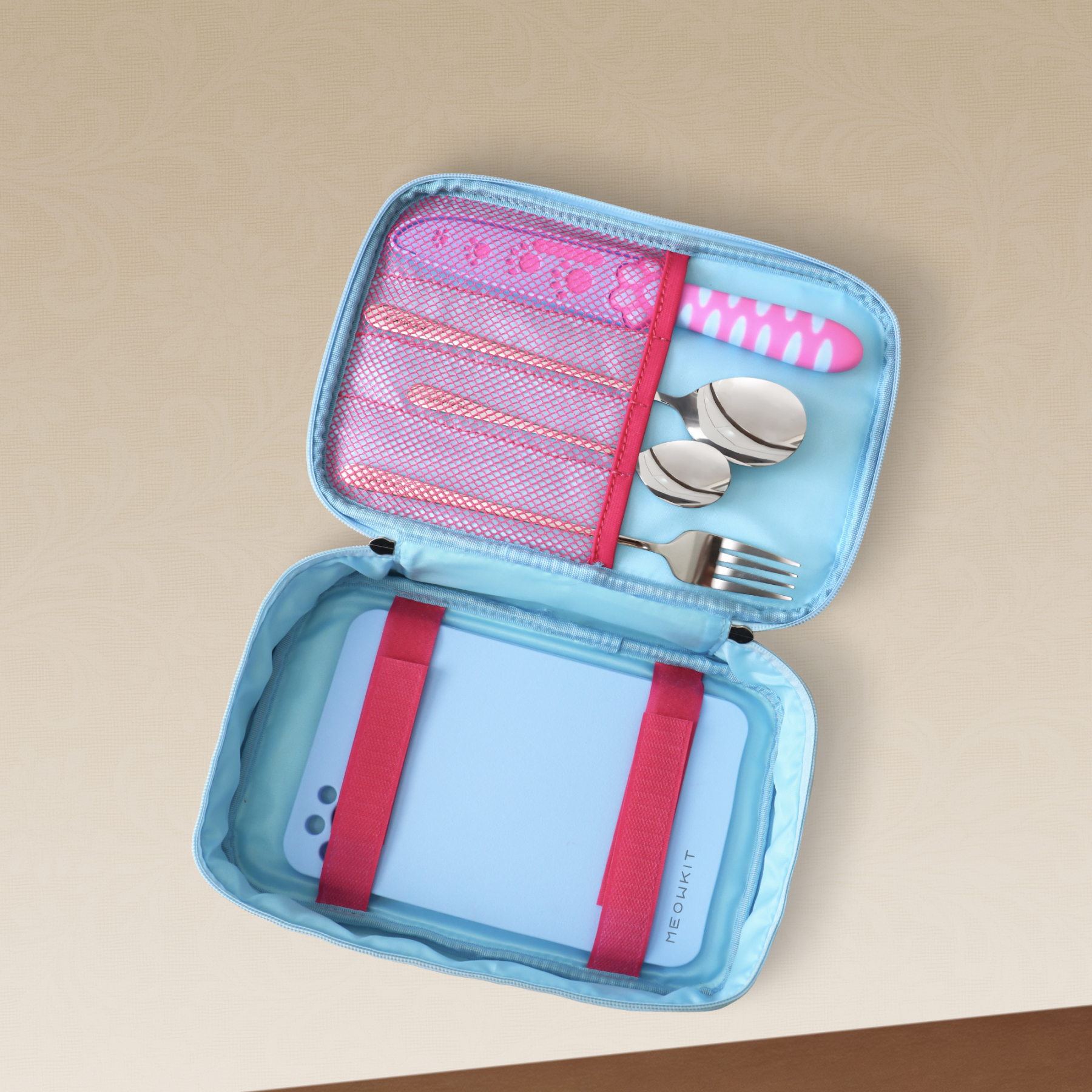 Meowkit 6-Piece Outdoor Tableware Set – Portable Picnic Utensils for Travel & Camping