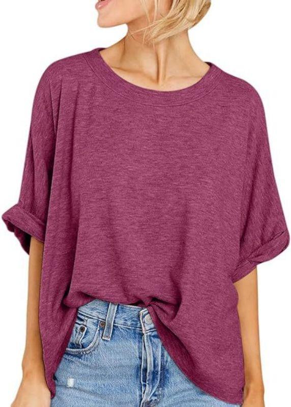 Women's plus-size casual short-sleeved loose T-shirt top