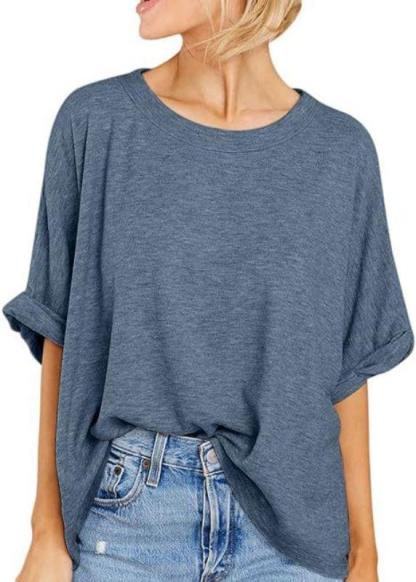 Women's plus-size casual short-sleeved loose T-shirt top