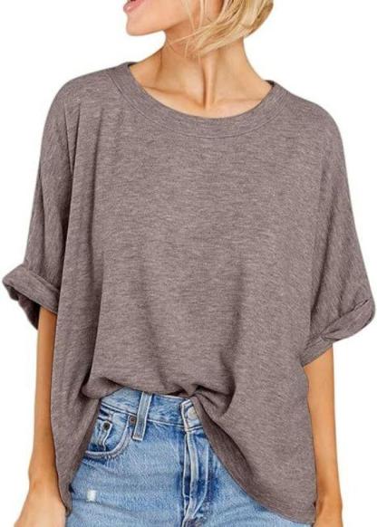 Women's plus-size casual short-sleeved loose T-shirt top