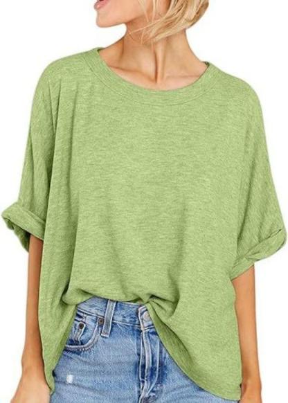 Women's plus-size casual short-sleeved loose T-shirt top