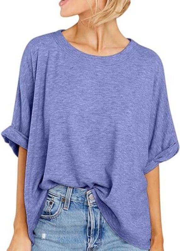 Women's plus-size casual short-sleeved loose T-shirt top
