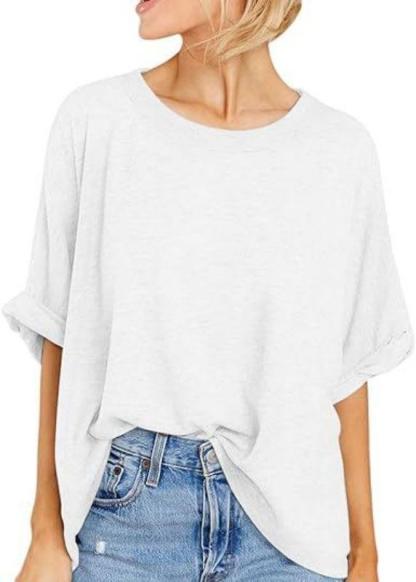 Women's plus-size casual short-sleeved loose T-shirt top