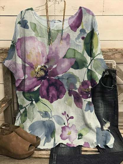 Women's Art Print Casual Top
