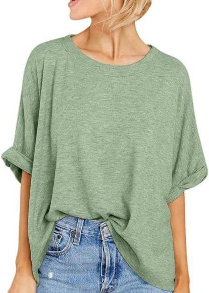 Women's plus-size casual short-sleeved loose T-shirt top