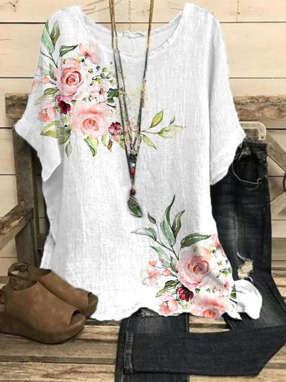 Women's Cotton Floral Print Casual Shirt