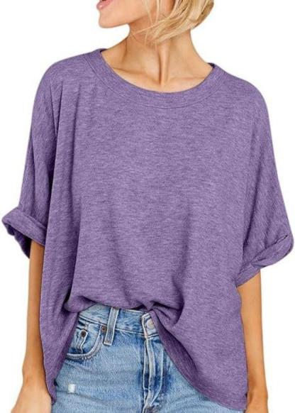 Women's plus-size casual short-sleeved loose T-shirt top