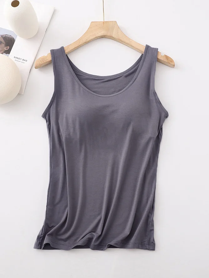 Casual Crew Neck Loose Tank Top