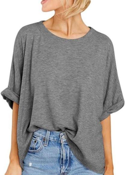 Women's plus-size casual short-sleeved loose T-shirt top