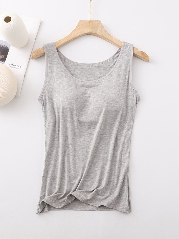 Casual Crew Neck Loose Tank Top