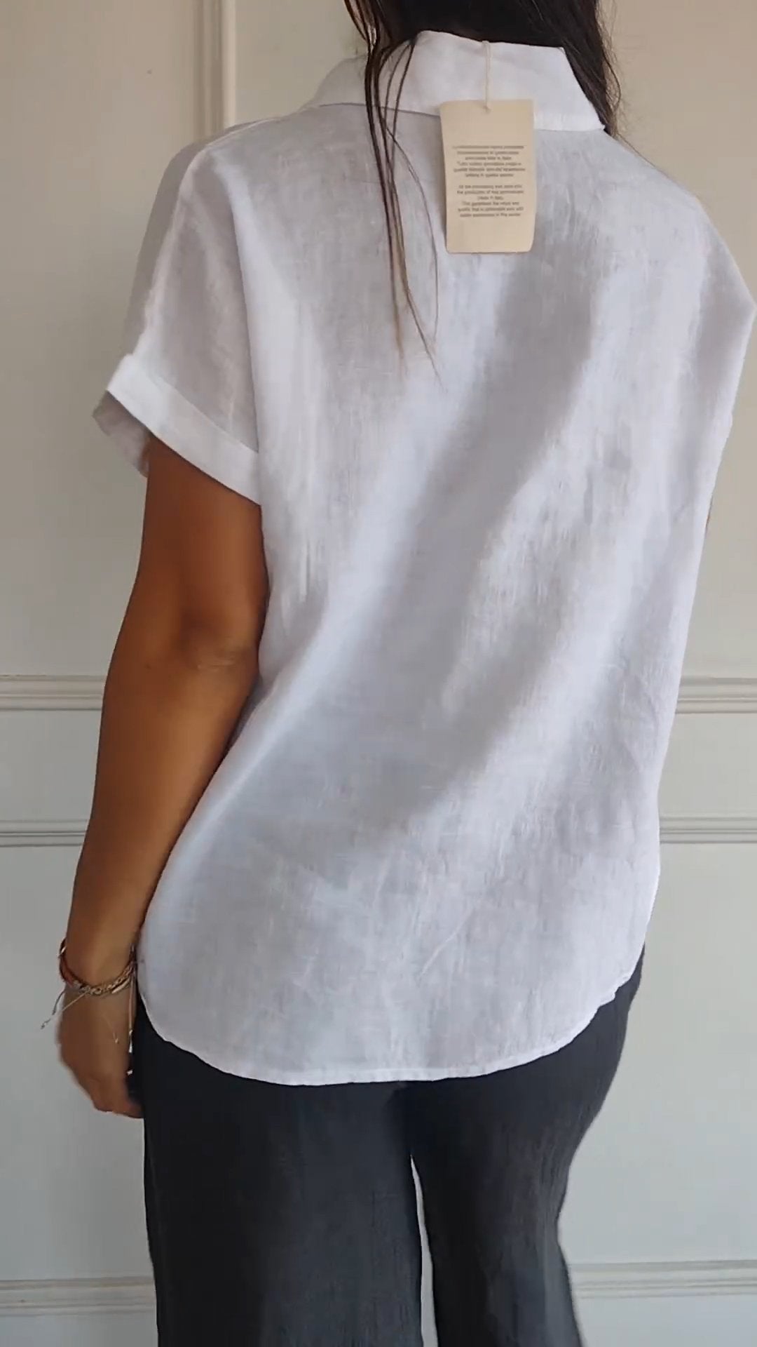 Women's Cotton & Linen Lapel Shirt