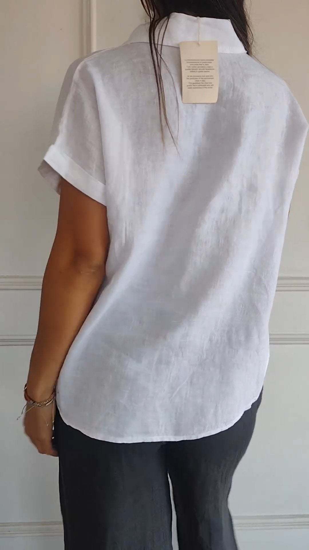 Women's Cotton & Linen Lapel Shirt