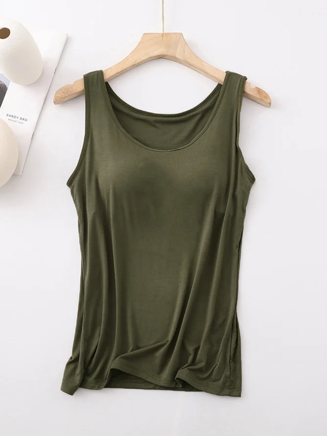 Casual Crew Neck Loose Tank Top