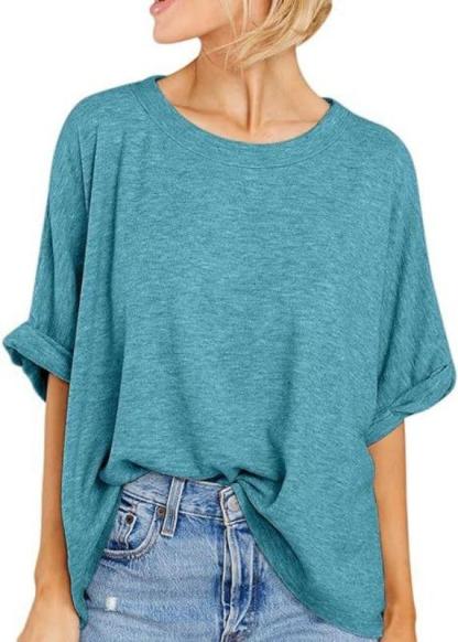 Women's plus-size casual short-sleeved loose T-shirt top