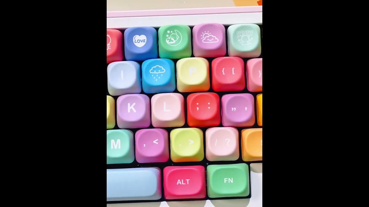 KeycapGuru Rainbow Candy MOA Keycap Set - PBT, 133 Keys